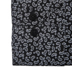 Pin Collar Shirt // Black Paisley (US: 15.5R)