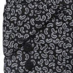 Pin Collar Shirt // Black Paisley (US: 15.5R)