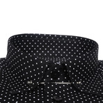 Pin Collar Shirt // Black Polkadot (US: 16R)