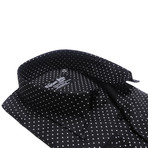 Pin Collar Shirt // Black Polkadot (US: 16R)