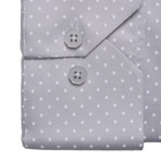 Pin Collar Shirt // Grey Polkadot (US: 17R)