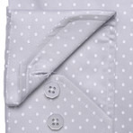 Pin Collar Shirt // Grey Polkadot (US: 17.5R)