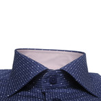 Regular Collar Shirt // Blue Pattern (US: 17R)