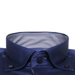 Button-Down Collar Shirt // Solid Navy Blue (US: 15R)