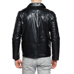Zip-Up Stand Collar Reversible Jacket // Black (M)