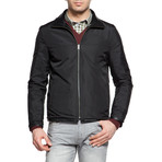 Zip-Up Stand Collar Reversible Jacket // Black (L)