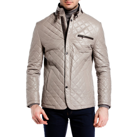 Quilted Snap Button Jacket // Gray (XS)