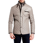 Quilted Snap Button Jacket // Gray (S)