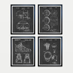 Basketball Patent Collection // 4 Print Set // Chalkboard (8"W x 10"H)