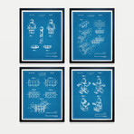 LEGO Patent Collection // 4 Print Set // Blueprint (8"W x 10"H)