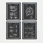 Star Trek Patent Collection // 4 Print Set // Chalkboard (8"W x 10"H)