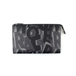 Printed Calfskin Pouch // Black + Grey // Large