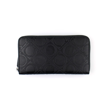 Gancio Print Zip Around Wallet // Black