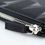 Printed Calfskin Pouch // Black + Grey // Large