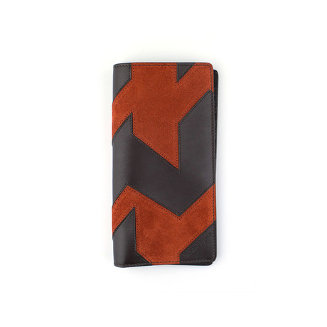 Zigzag Calfskin + Suede Patchwork Breast Pocket Wallet // Large