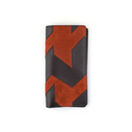 Zigzag Calfskin + Suede Patchwork Breast Pocket Wallet // Large