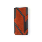 Zigzag Calfskin + Suede Patchwork Breast Pocket Wallet // Large