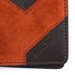 Zigzag Calfskin + Suede Patchwork Breast Pocket Wallet // Large