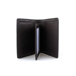 Zigzag Calfskin + Suede Patchwork Breast Pocket Wallet