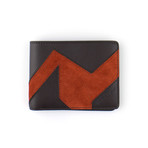 Zigzag Calfskin + Suede Patchwork Bi-Fold Wallet