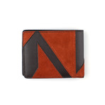 Zigzag Calfskin + Suede Patchwork Bi-Fold Wallet