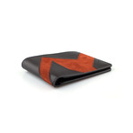 Zigzag Calfskin + Suede Patchwork Bi-Fold Wallet