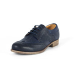 San Gregorio Printed Suede Derby // Blue (Euro: 39)