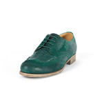San Gregorio Printed Suede Derby // Green (Euro: 39)