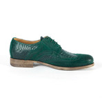 San Gregorio Printed Suede Derby // Green (Euro: 39)