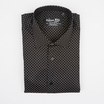 Regular Collar Shirt // Black Polkadot (US: 17R)