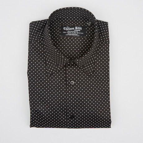 Pin Collar Shirt // Black Polkadot (US: 15R)