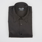 Pin Collar Shirt // Black Polkadot (US: 17.5R)