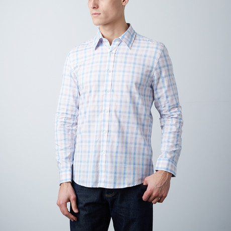 Preston Slim Shirt // Pink + Blue (XS)