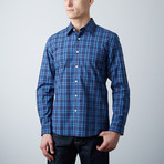 Montague Slim Shirt // Navy + Blue Plaid (M)