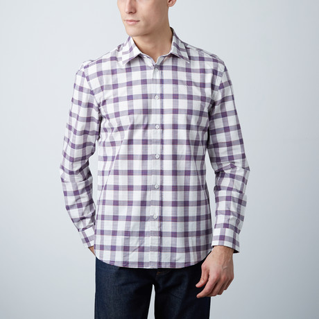 Moraga Slim Shirt // Navy Plaid Jacquard (XS)