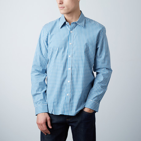 Raymond Slim Shirt // Blue + Beige (XS)