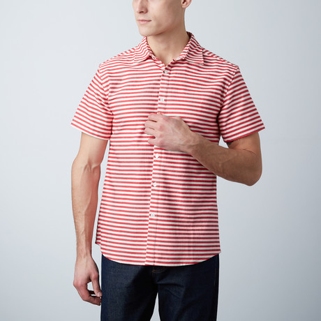 Tyler Short Sleeve Shirt // Red Stripe (XS)