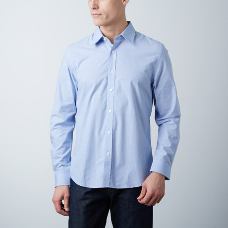 Preston Slim Shirt // Blue Micro Gingham (XS)