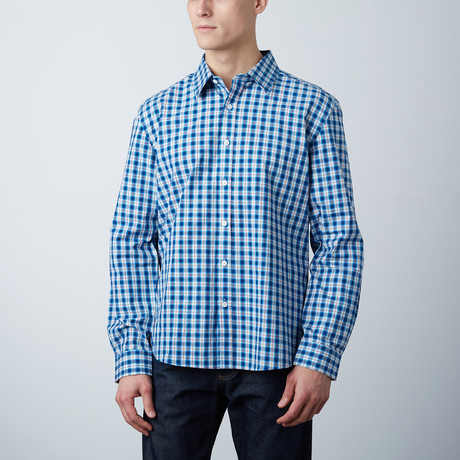 Preston Slim Shirt // Navy + Multi Plaid (XS)