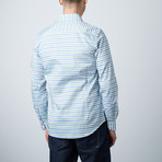 Connor Slim Shirt // Mint + Blue Stripe (S)