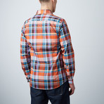 Connor Slim Shirt // Rust + Aqua Plaid (XS)