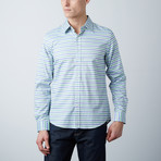 Connor Slim Shirt // Mint + Blue Stripe (S)