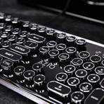 Retro Mechanical Keyboard // Black + Silver