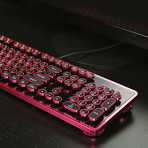 Retro Mechanical Keyboard // Black + Pink