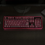 Retro Mechanical Keyboard // Black + Pink