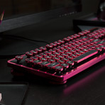 Retro Mechanical Keyboard // Black + Pink