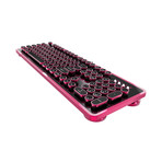 Retro Mechanical Keyboard // Black + Pink