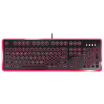 Retro Mechanical Keyboard // Black + Pink