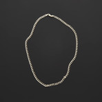 Diamond Cut White Pave Cuban Chain Necklace (20"L)