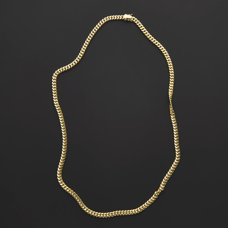 Miami Cuban Chain Necklace With Fancy Lobster Lock (24"L)